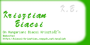 krisztian biacsi business card